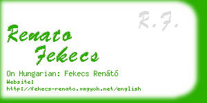 renato fekecs business card